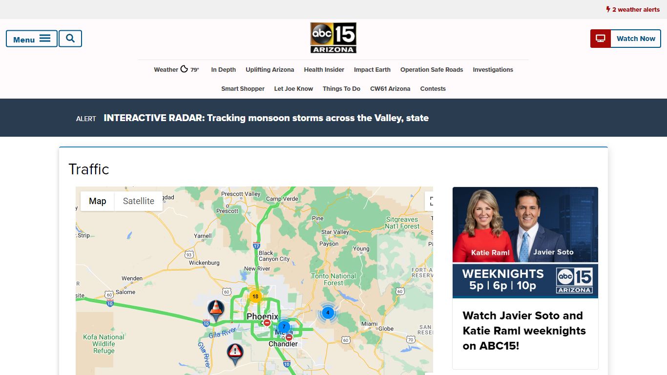Phoenix, Arizona Area Traffic, ADOT Alerts | ABC15 Arizona - KNXV